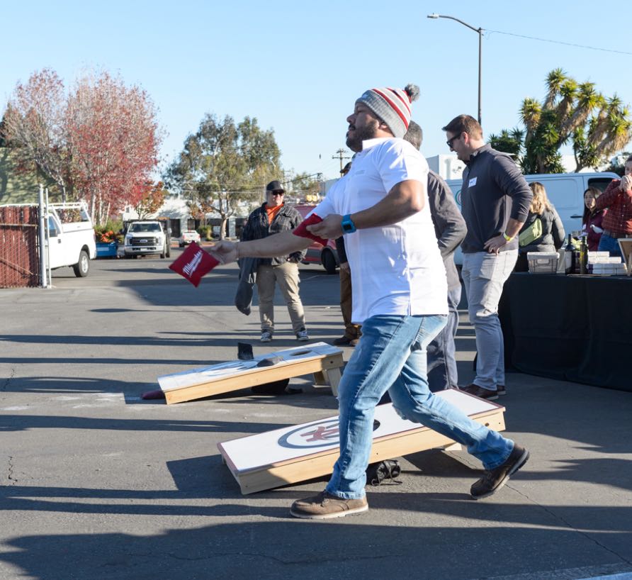 Playing Cornhole